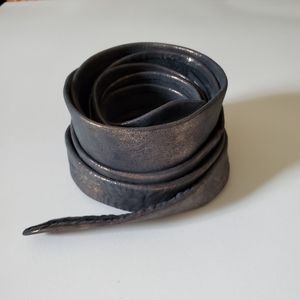 Genuine leather ADA wrap belt in pewter